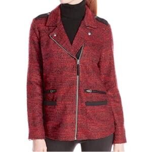 Lucky Brand Women's Full Zip Tweed Moto Jacket